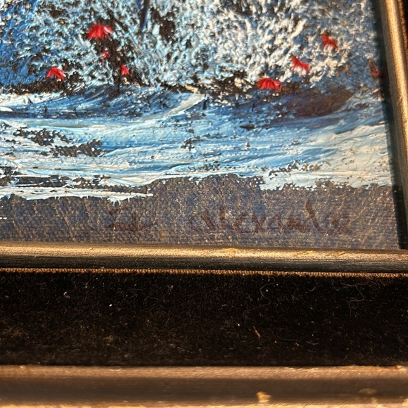 Vintage Original Signed Landscape Painting – Winter Forest Scene in Ornate Frame - Picture 3 of 6